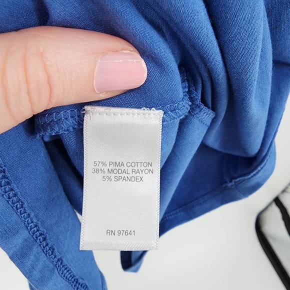 J Jill Swing Shirt Dress XS Button Down Sleeveless A Line Pima Cotton Modal Blue - Picture 11 of 12